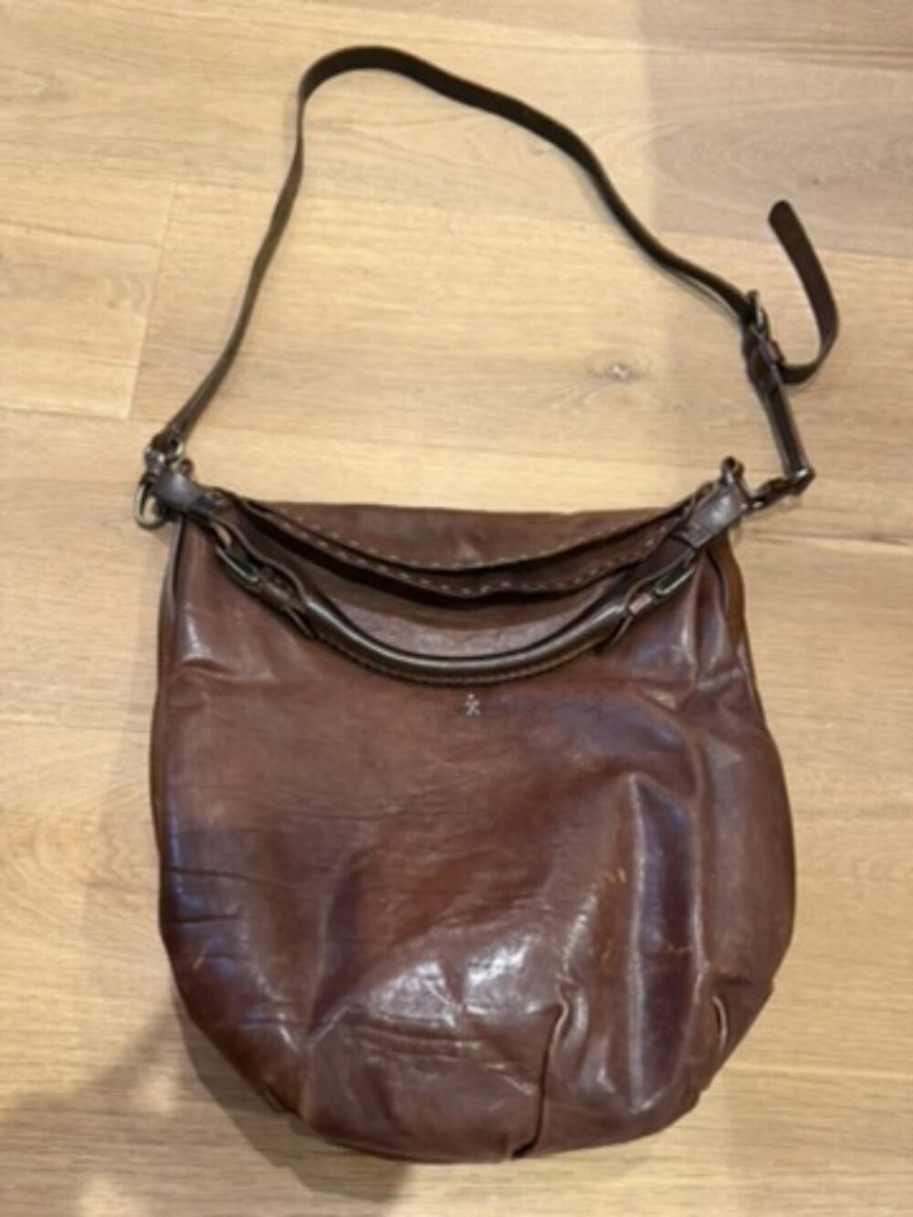 Henry Beguelin Classic Brown Leather Crossbody Bag - Women's Shoulder Bag